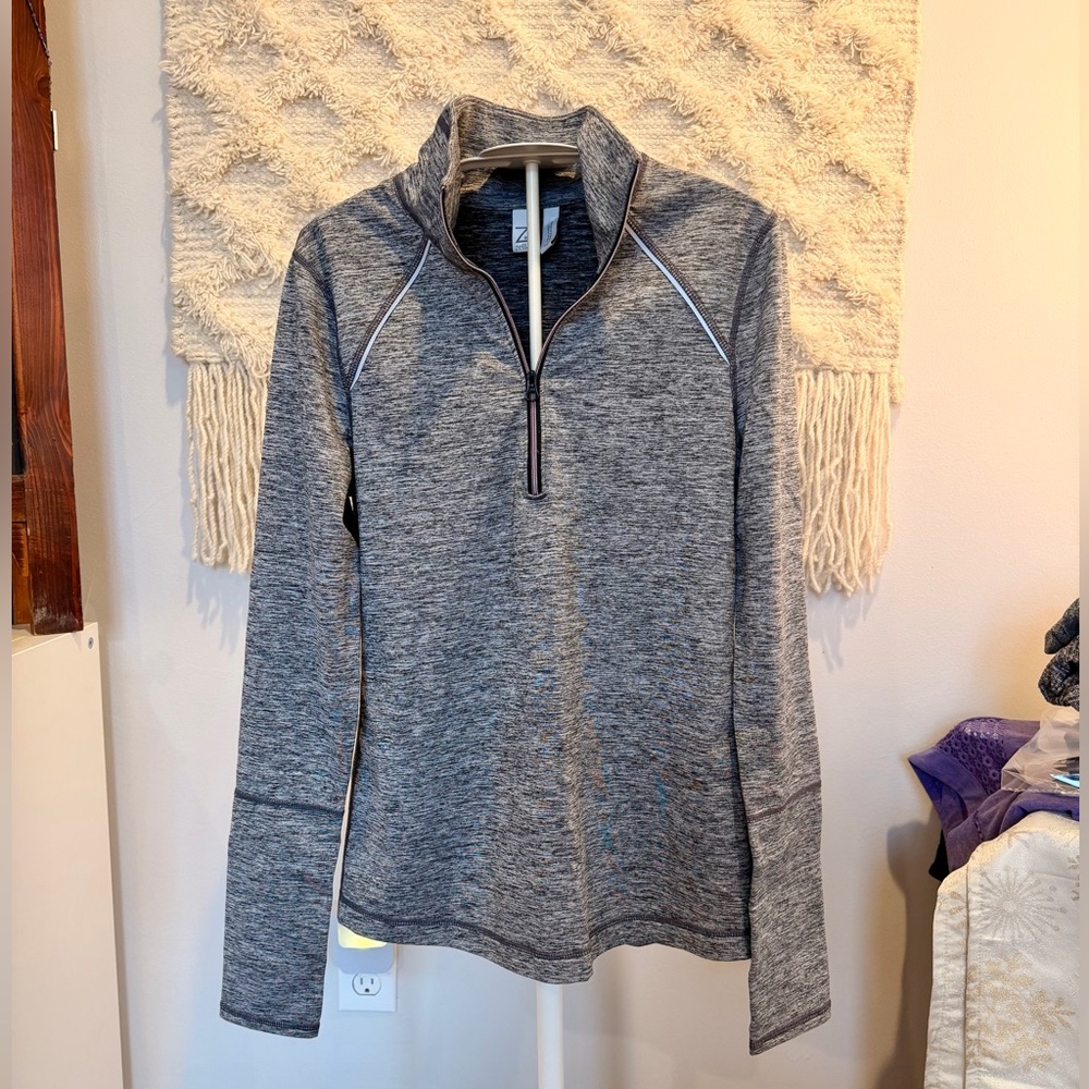 Zella Heather Gray Women's Quarter-Zip running pull over XS